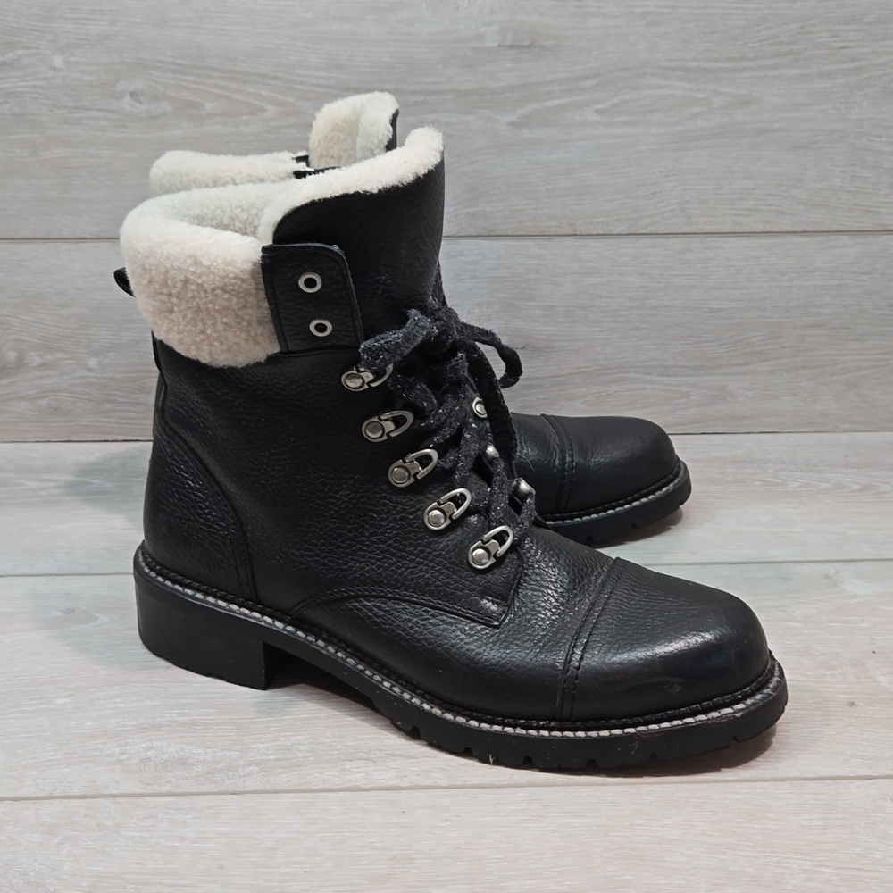 Frye Women Samantha Leather Boots moto shoes sz 10B